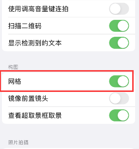 陵水苹果手机维修网点分享iPhone如何开启九宫格构图功能