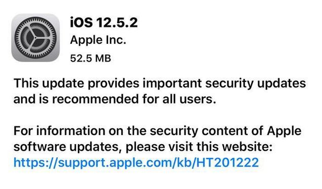 陵水苹果手机维修分享iOS12.5.2发布，建议所有老苹果用户安装 